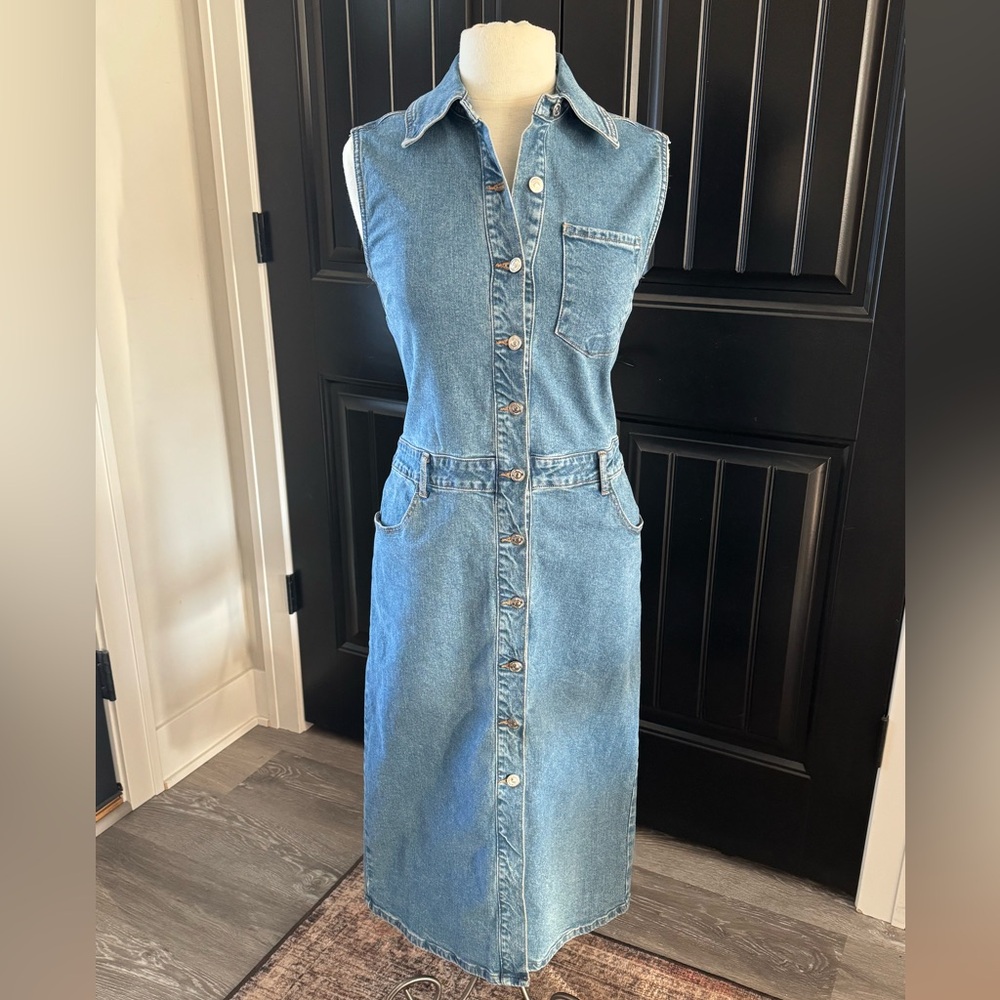 Steve Madden Sleeveless Denim Maxi Dress Size Small